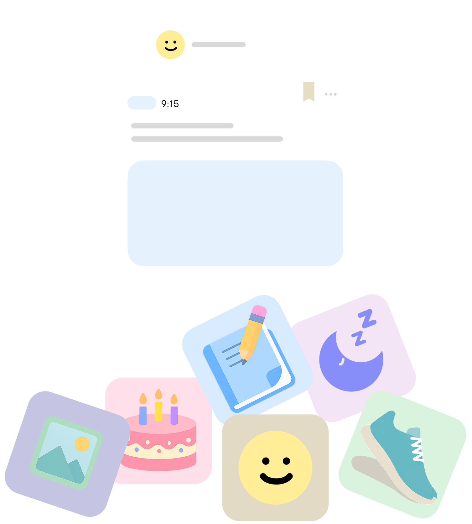 きろくアプリのイメージイラスト